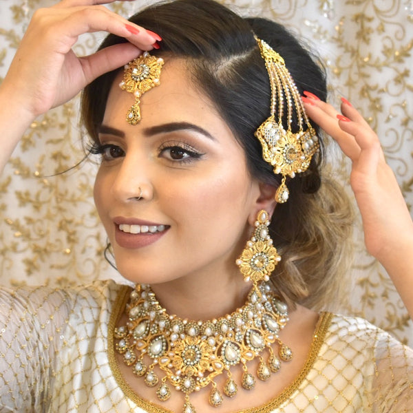 Ayesha- Polki Set with Pearls and Crystals