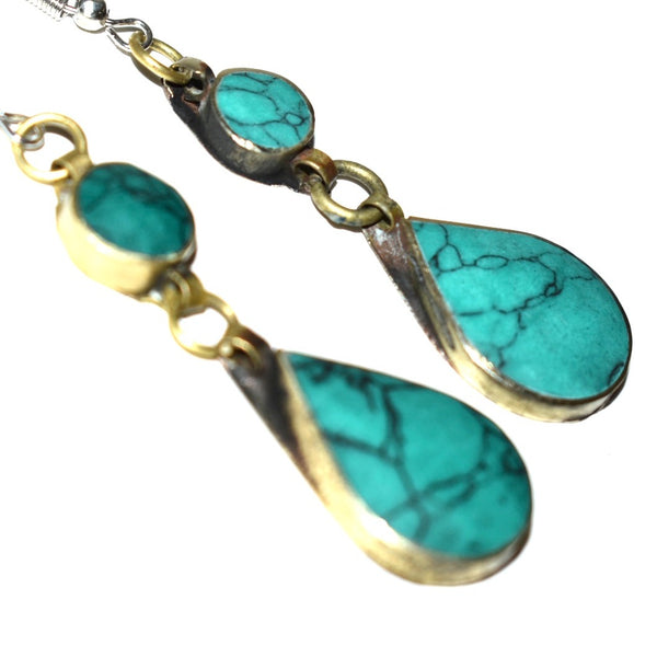 NAZY- Gemstone Teardrop Earrings
