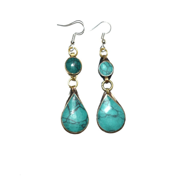 NAZY- Gemstone Teardrop Earrings