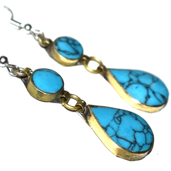 NAZY- Gemstone Teardrop Earrings