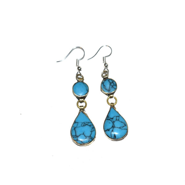NAZY- Gemstone Teardrop Earrings