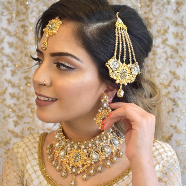 Ayesha- Polki Set with Pearls and Crystals
