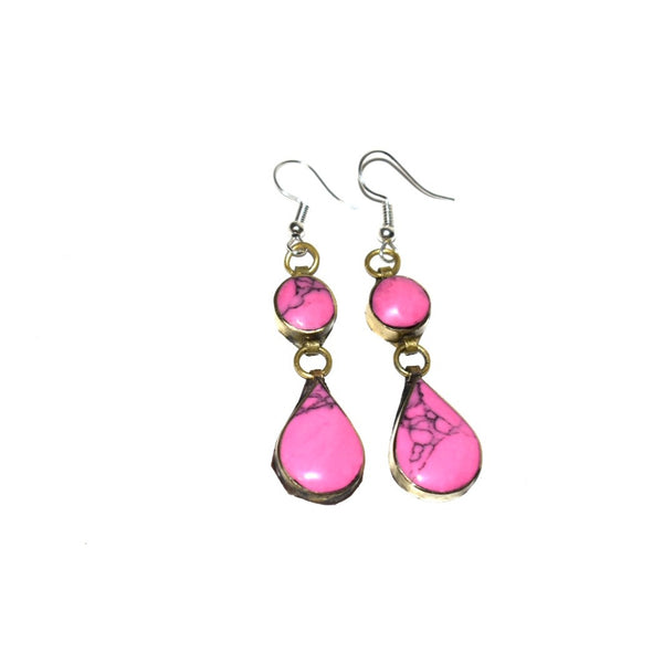 NAZY- Gemstone Teardrop Earrings