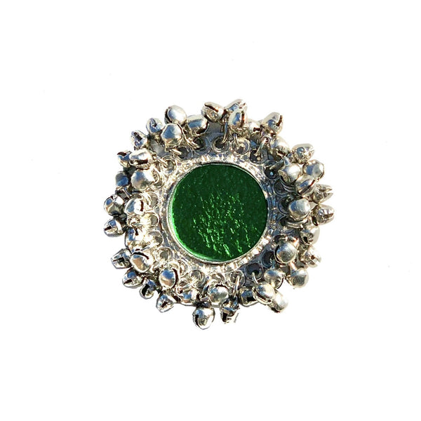 MEHER- Afghan Silver Statement Ring with Bells