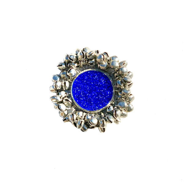 MEHER- Afghan Silver Statement Ring with Bells