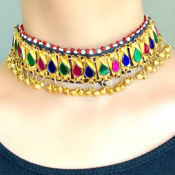 BAHAAR- Antique Afghan Earrings and Necklace Set