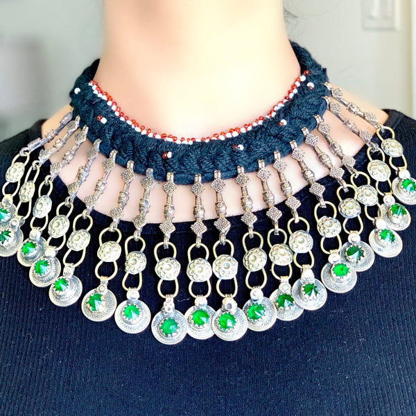 RABEE- Afghan Gemstone Choker Necklace