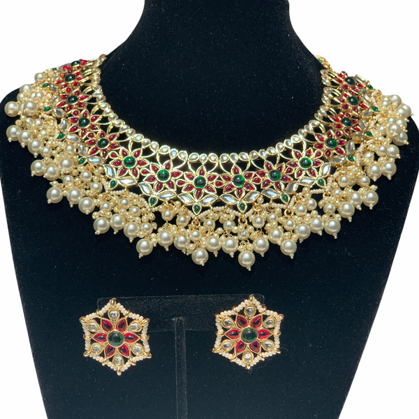 BEENISH- Statement Kundan Necklace with Studs