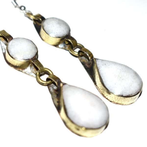 NAZY- Gemstone Teardrop Earrings