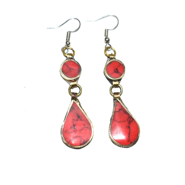 NAZY- Gemstone Teardrop Earrings