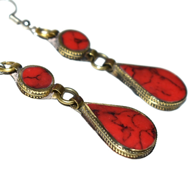 NAZY- Gemstone Teardrop Earrings