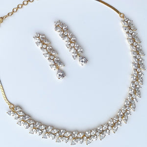 BEJEWELED - 18K Gold Plated Cubic Zirconia Necklace Set