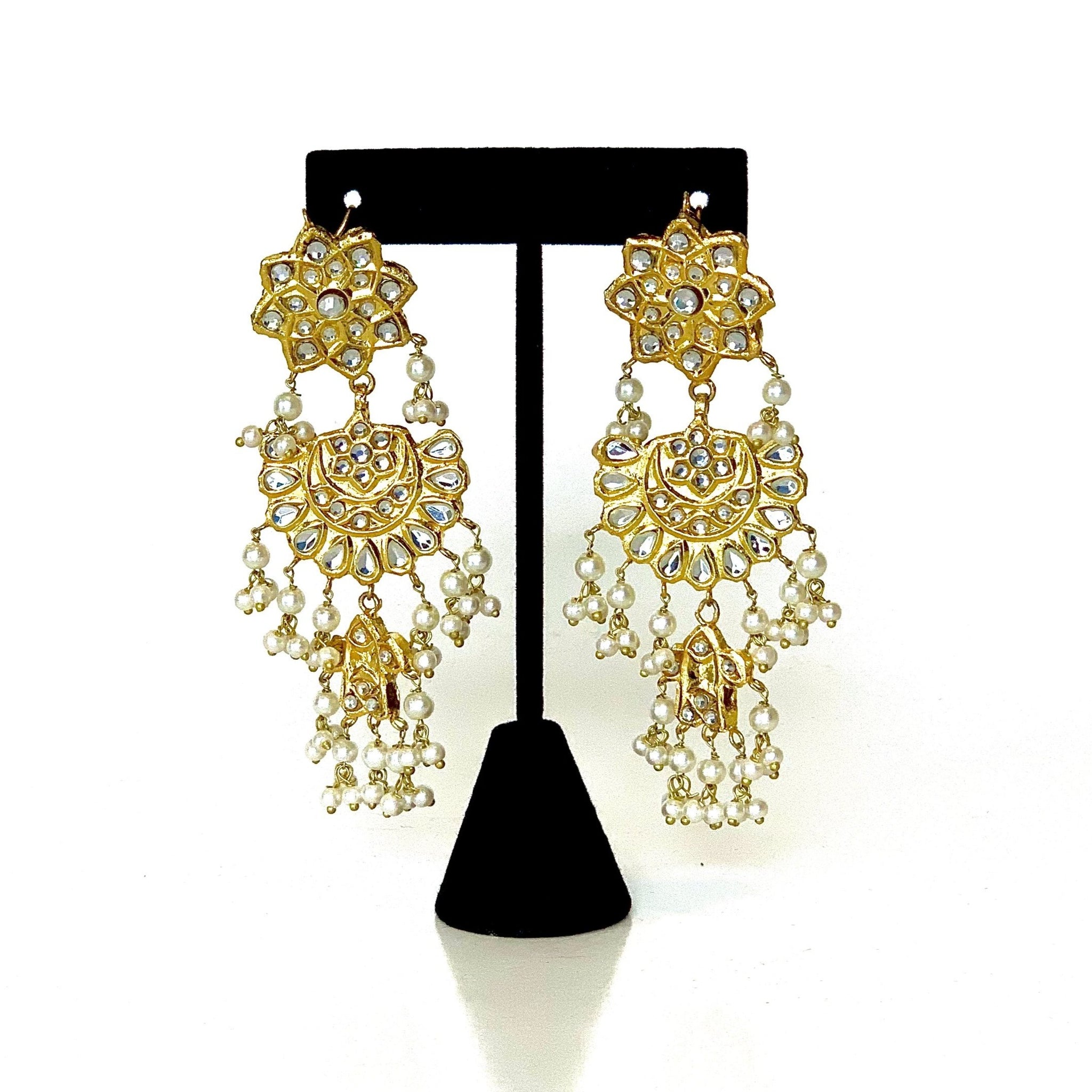 IFRAH- Kundan earrings with pearls