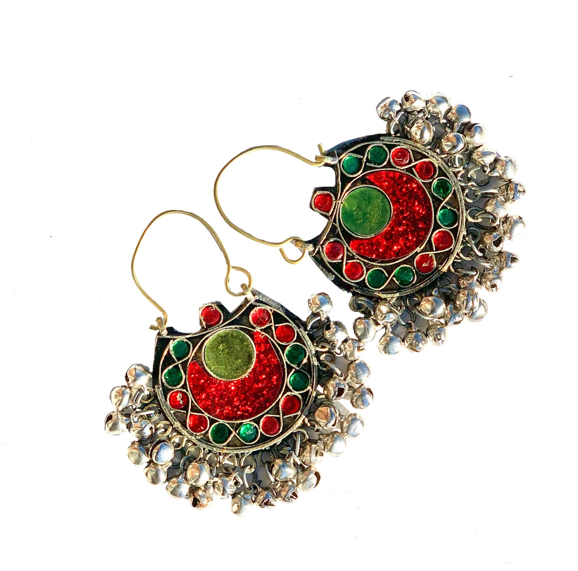 FARI- Antique Afghan Silver Earrings with Bells