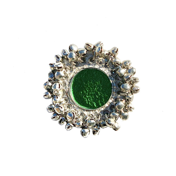MEHER- Afghan Silver Statement Ring with Bells