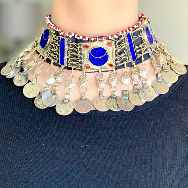SAALIHA- Antique Afghan Choker Necklace