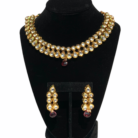 SAKEENA- Classic Kundan Necklace with Earrings